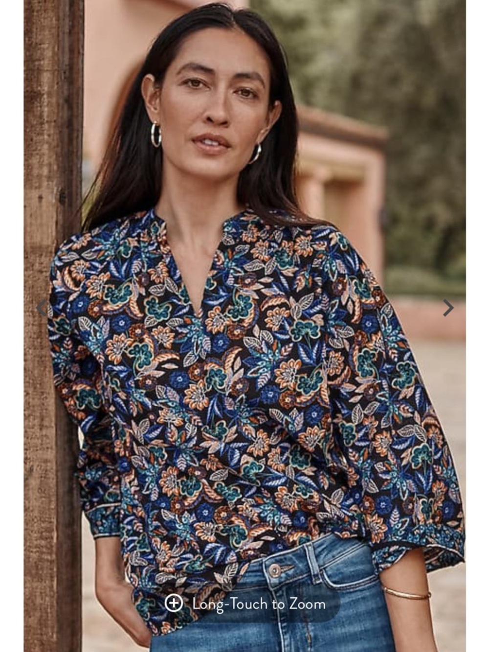 J Jill Floral Botanical Tunic Lightweight Boho Festival Casual Shirt 2X NWT